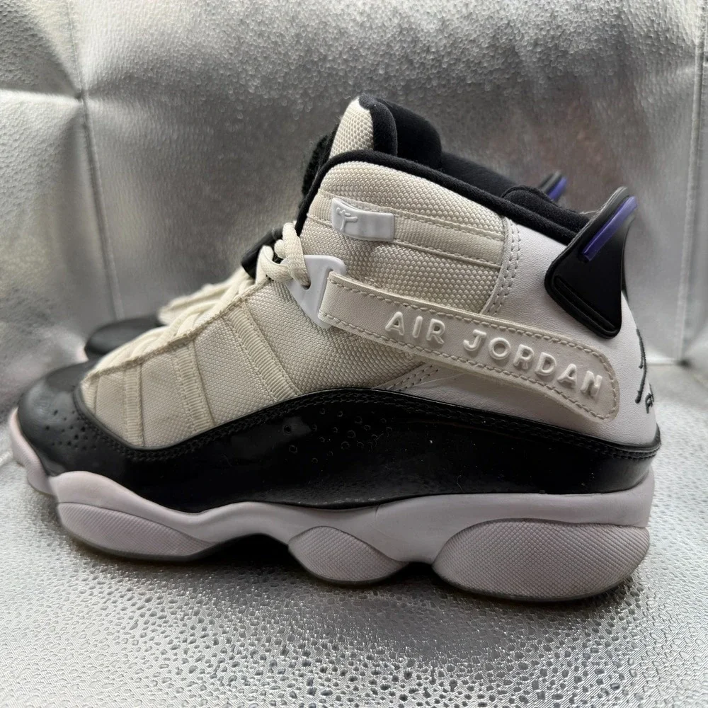 Size 8.5 Nike Air Jordan 6 Rings‎ White Black Dark Concord Mens Shoes 322992-104